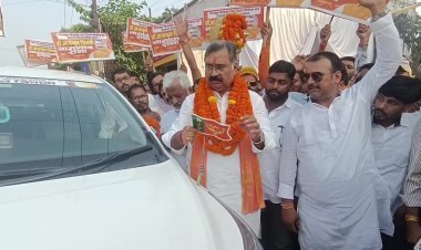 बीजेपी से बगावत! टिकट कटा तो डॉ. संजयन त्रिपाठी ने कार से उतारा बीजेपी का झंडा, निर्दलीय ठोकी ताल