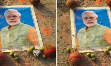 श्मशान घाट में PM मोदी की तस्वीर पर नींबू-नारियल-सिंदूर रखकर टोना-टोटका! पुलिस ने 4 को दबोचा